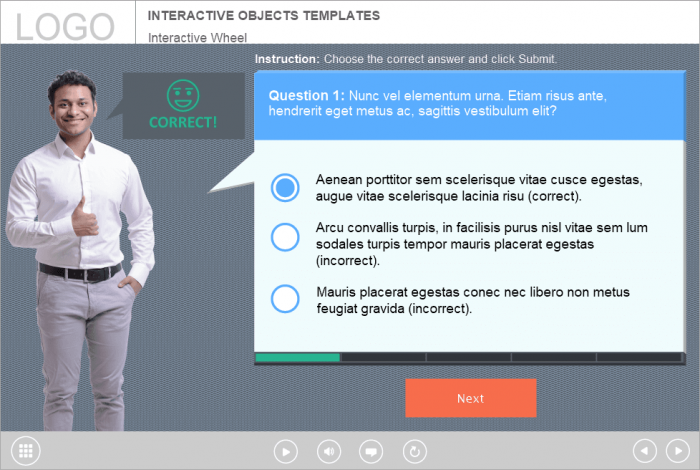 Single Choice Quiz — e-Learning Templates for Lectora Publisher