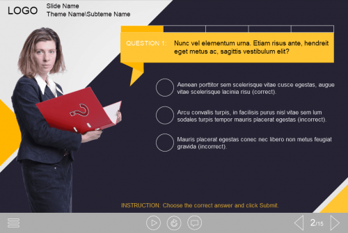 Cutout Businesswoman's Quiz — Lectora Template-0