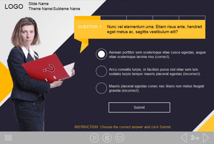 Quizzes — Lectora Publisher e-Learning Templates