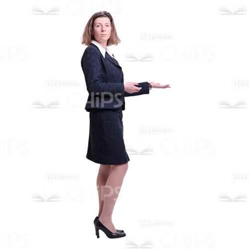 Turned Business Woman Presenting Gesture Cutout Photo-0