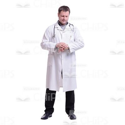 Doctor Looking At His Wrist-Watch Cutout Photo-0