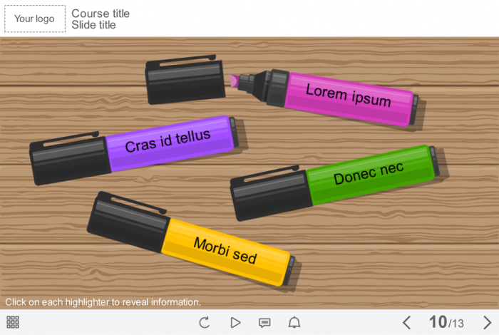 Clickable Objects — eLearning Storyline Template