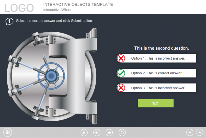 Incorrect Answer — Lectora Template for eLearning Courses