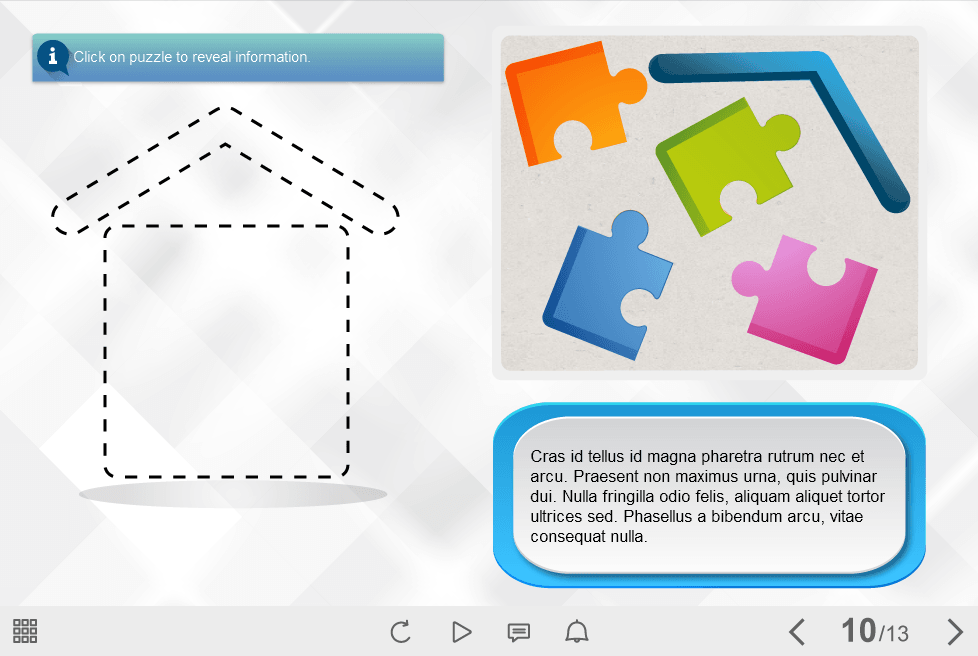 Clickable Colored Puzzle Pieces — Lectora Template-0