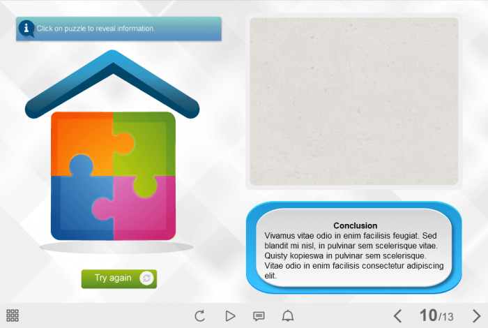 Puzzled House — Download Lectora Templates