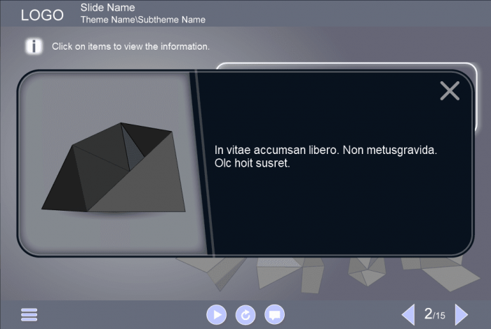 Pop-up Message — e Learning Lectora Templates