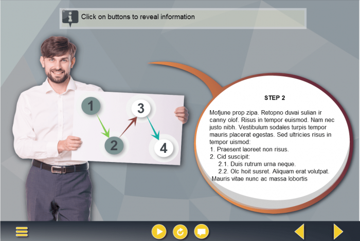 Numbered Round Buttons — e-Learning Templates for Lectora Publisher