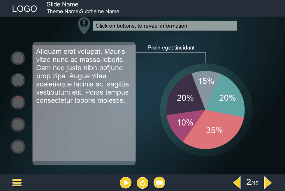 Pie Chart Interaction — Lectora Template-0