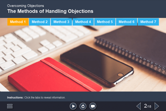 Tabbed Slide — Lectora Course Template