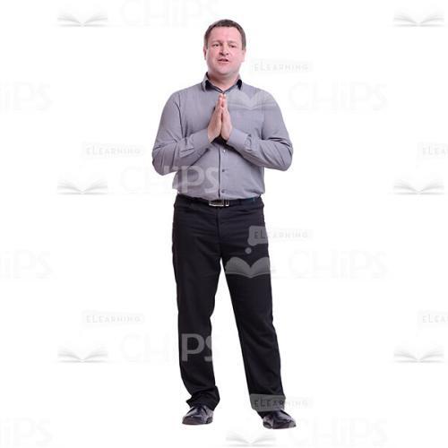 Begging Middle Aged Businessman Cutout Photo-0