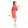 Side View Of Excited Young Woman Cutout Photo-0