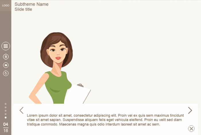 Vector Character With Closed Captions — Captivate eLearning Template