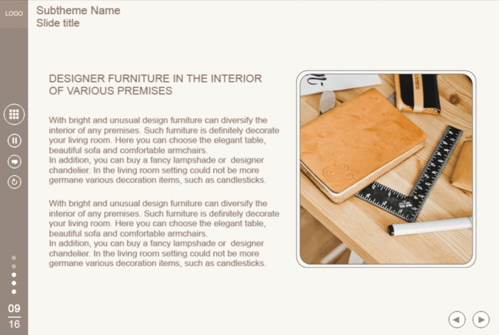 Image + Text Interactive Slide — eLearning Captivate Template for eCourses