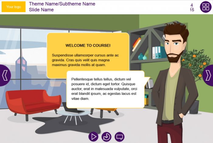 Man Vector Character With Callout — Captivate eLearning Template