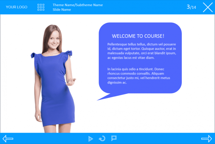Cutout Young Lady With Callout — Storyline eLearning Template
