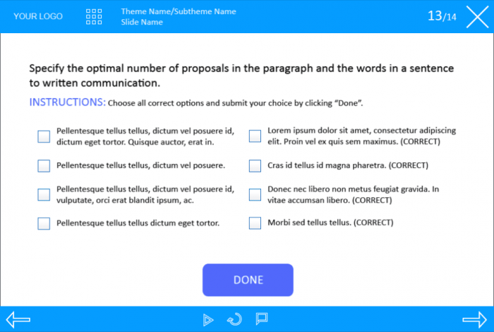 Quiz With Multiple Choice — Captivate eLearning Template