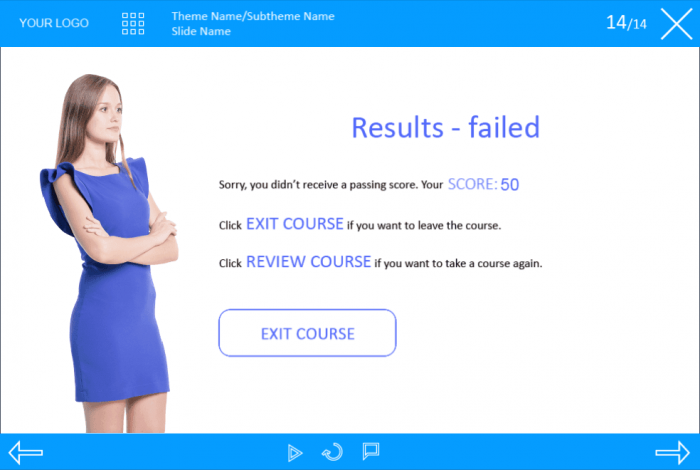 Course Results — Captivate eLearning Template