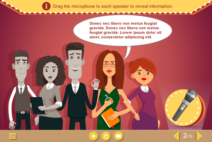 Nice Vector Woman With Pop-up — Articulate Storyline e Learning Templates