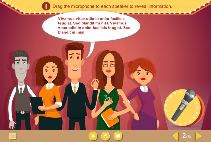 Nice Characters Over Red Background — Download Storyline Template for eLearning