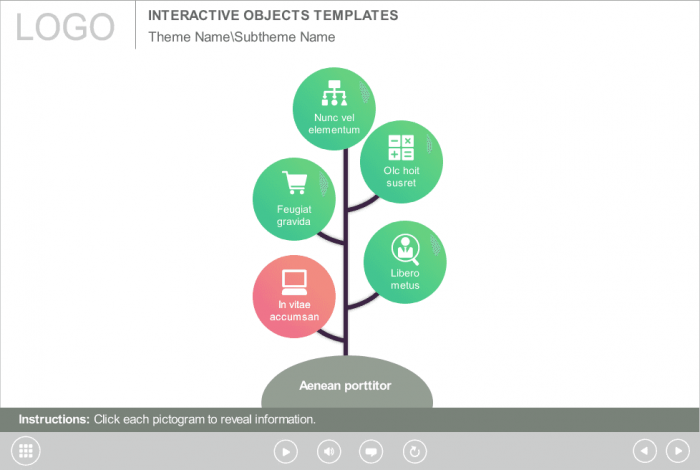 Tree with Green Buttons — Articulate Storyline Template