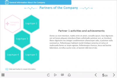 Five Hexagonal Tabs — Captivate Template-47594