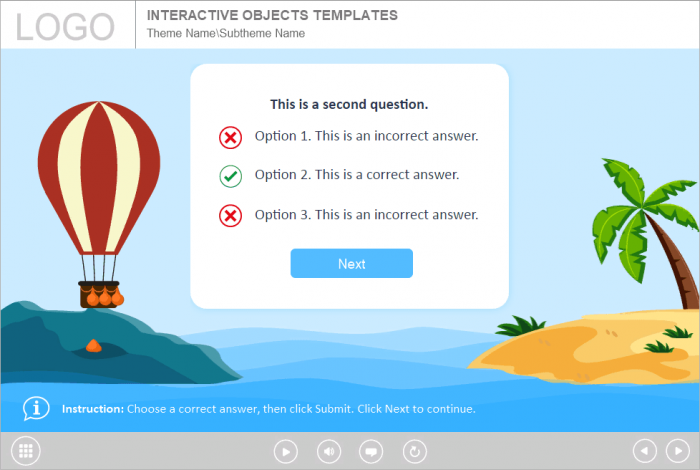 Three Possible Answers — eLearning Template for Trivantis Lectora