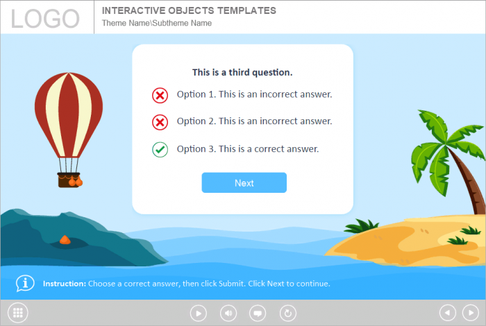 Slide With Incorrect Answer — Download Lectora Template