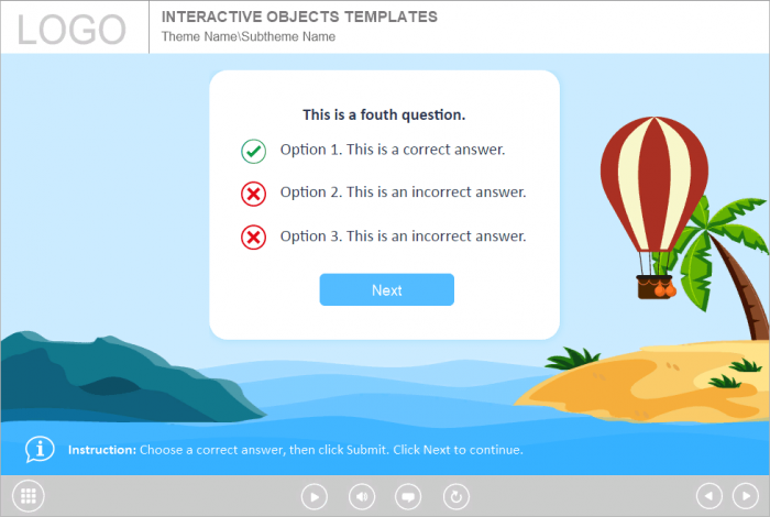 Traveling by Baloon — Gamified Lectora Sample for eLearning