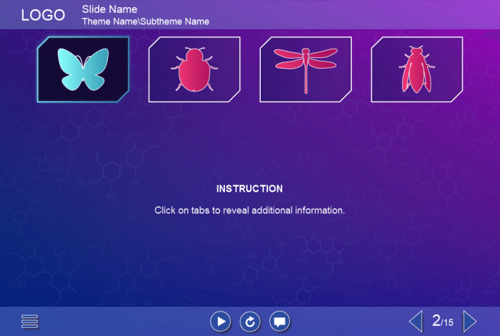 Tabs With Insects — Lectora Template-44070