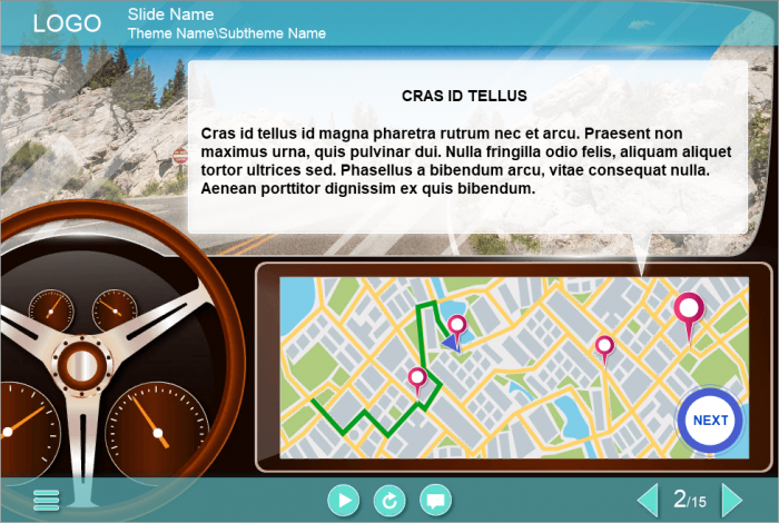 Car Driving Slide — Download Lectora Templates
