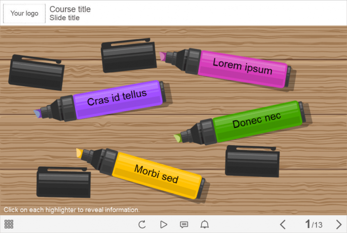 Used Highlighters — Download e-Learning Lectora Template