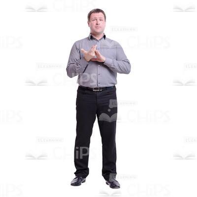 Counting Middle-aged Man Cutout Photo-0