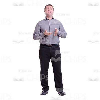 Cutout Image of Middle-aged Man Telling Something with Enthusiasm-0