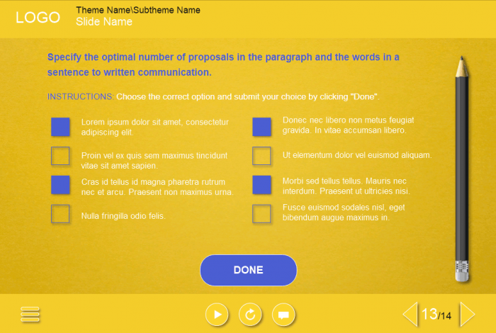 Multiple Choice Test — Lectora Course Player