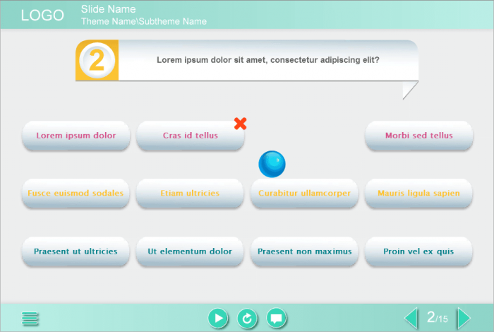 Blue Ball Rolling Down Quiz — Lectora Template-48013