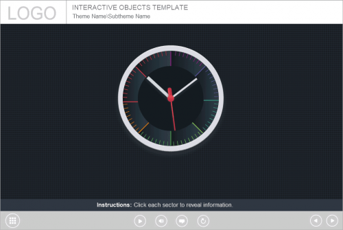 Clickable Clock Sectors — Lectora Template-0