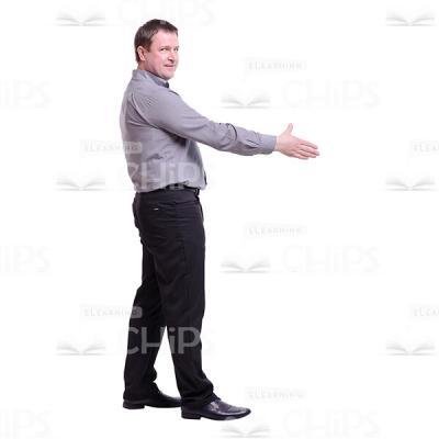 Cutout Picture of Middle-aged Man Shaking His Hands and Looking at the Camera-0