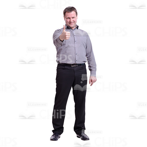 Happy Middle-aged Man with Ok Gesture Cutout Photo-0