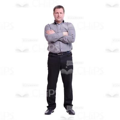 Serious Middle-aged Man with Crossed Arms Cutout Photo-0
