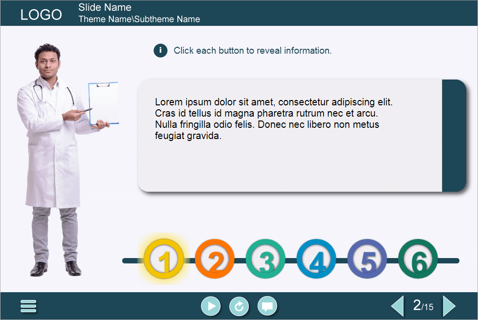 Cutout Doctor`s Six Tabs — Lectora Template-48137 Cutout Doctor`s Six Tabs — Lectora Template-48137