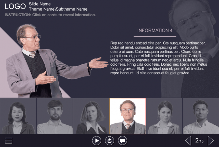 Cutout Man Showing Gesture — eLearning Articulate Storyline Templates