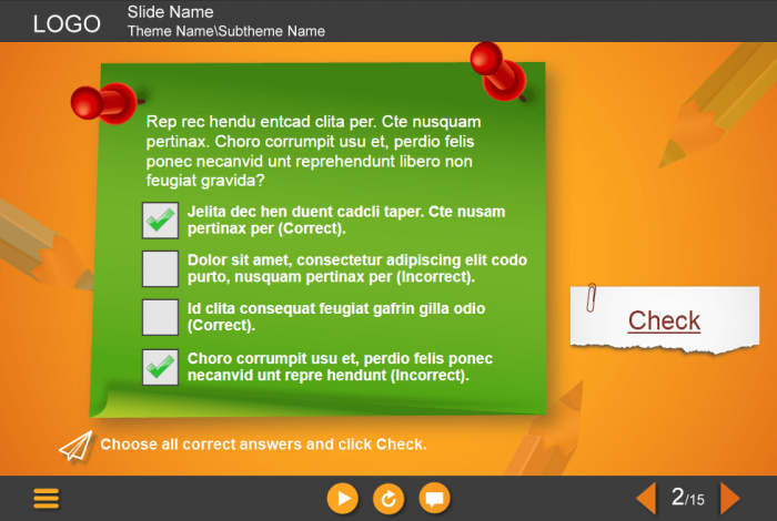 Check Button — eLearning Lectora Templates