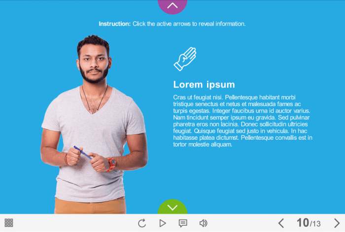 Slideshow with Cutout Character — eLearning Articulate Storyline Templates