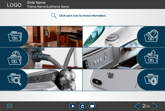 Grid Pictures with Iconic Buttons — Storyline Template-0