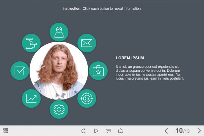 Buttons around Character — eLearning Articulate Storyline Templates