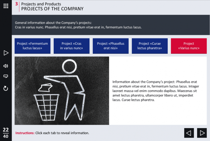 Slide with Tabs — eLearning Articulate Storyline Templates