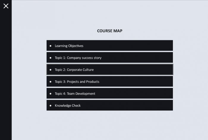 Course Menu Slide — eLearning Articulate Storyline Templates