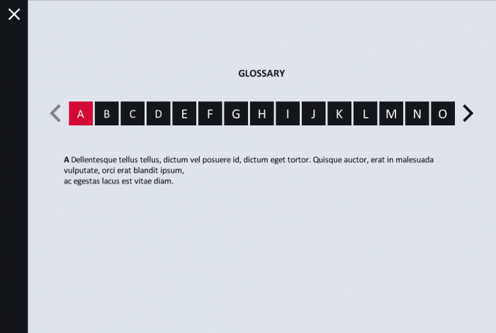 Glossary Slide — Articulate Storyline Template