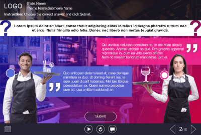 Two Cutout Waiters — Articulate Storyline Template