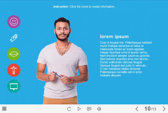 Cutout Man over Blue Background — Articulate Storyline Template